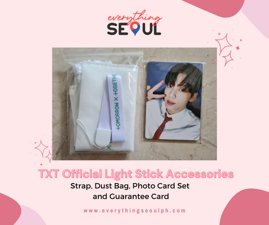 TXT Official Light Stick Accessories (Strap, Dust Bag, Photo Card Set and Guarantee Card)
